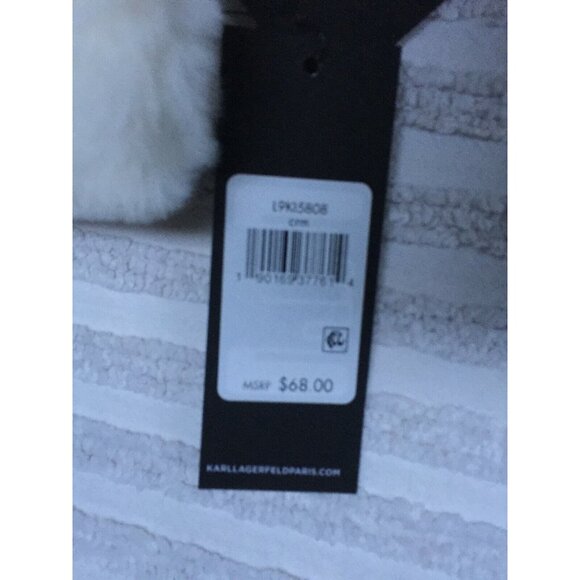 KARL LAGERFELD Paris Wome\'s White Faux Fur Scarf Pullover Lightweight New $68
